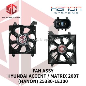 FAN ASSY HYUNDAI ACCENT / MATRIX 2007 2PIN (HANON) 25380-1E100