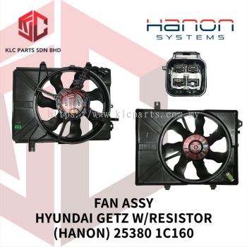 FAN ASSY HYUNDAI GETZ AUTO 3PIN W/RESISTOR (HANON) 25380-1C160