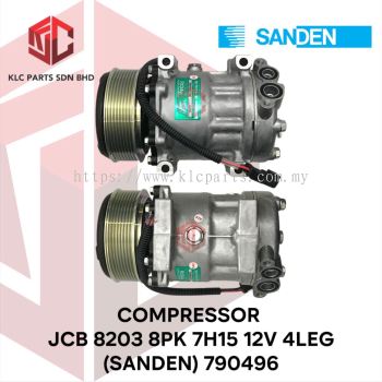 COMPRESSOR JCB 8203 8PK 7H15 12V 4LEG (SANDEN) 790496