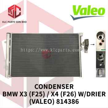 CONDENSER BMW X3 (F25) / X4 (F26) W/DRIER (SHORT 381MM)(VALEO) 814386