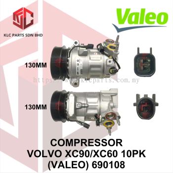 COMPRESSOR VOLVO XC90/XC60/XC40/V60/S60 2021 10PK (130MM)(VALEO) 690108