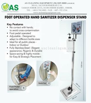 FOOT OPERATED HAND SANITIZER DISPENSER STAND