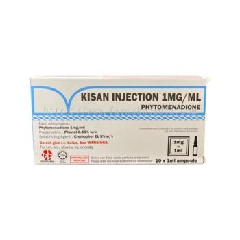 Duopharma Kisan Injection 1mg/ml (Phytomenadione) - 10's