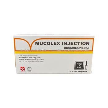 Duopharma Mucolex 4mg/2ml Inj (Bromhexine) - 10's