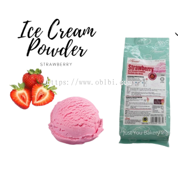 HBI ICE CREAM STRAWBERRY POWDER 500GM / 1 CTN