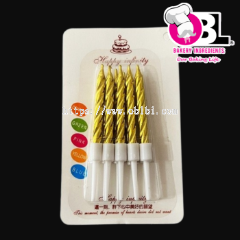 108878 CANDLE W/STAND-GOLD 10'S