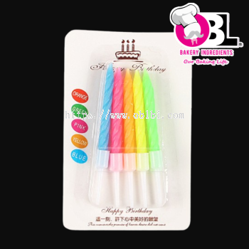 108880 CANDLE W/STAND-RAINBOW 10'S