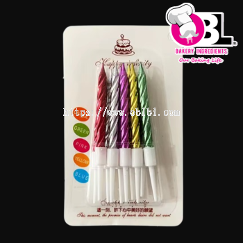 108877 CANDLE W/STAND-MIX COLOUR 10'S