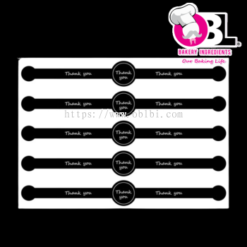 116208 THANK YOU STICKER LONG 50'S