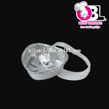 104053 1233P HEART W/LID ALUM TRAY 5'S