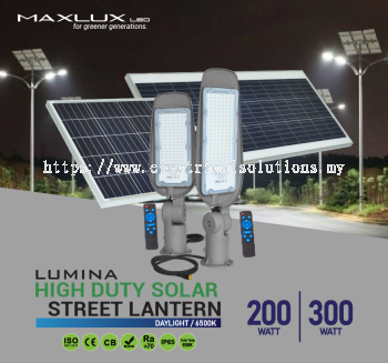 Maxlux Lumina HD Solar LED Street Lantern 200/300 Watt DL