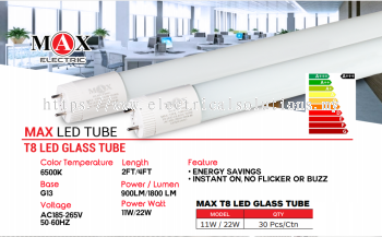 Max T8 LED Glass Tube
