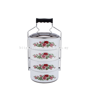 Tiffin White Stainless Steel 3/4 Tiers - 05