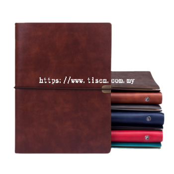 A5 Business Custom PU Leather Notebook with Elastic Closure