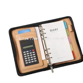 A5 Business Multifunctional Zipper Bag Loose-Leaf Notebook with Calculator