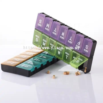 Custom Logo Printing Double Row 7 Dyas Pill Box