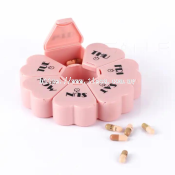 Custom Logo Printing Flower Shape 7 Dyas Pill Box