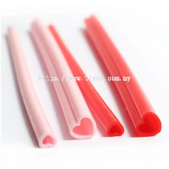 Reusable Heart Shape Drinking Silicone Straw