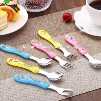 Customized Kid Mini Forks Spoons with Colorful Plastic Handle