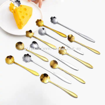 Custom Logo Flower Shape Stainless Stain Coffee Tea Spoon