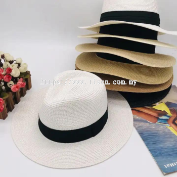 Natural Panama Straw Wide Brim Hat  01