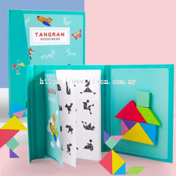 Educational Tangram Puzzle Magnetic Cardboard Books for Kids