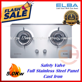 ELBA EBH-M8962(SS) 2 BURNER BUILT IN HOB / GAS STOVES / STAINLESS STEEL STOVE w Safety Valve / 8962