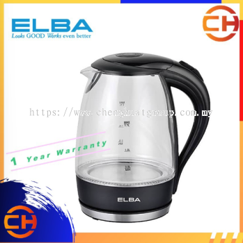 ELBA 玻璃电水壶 1.7L EJKF1723G EJK-F1723G(BK) 带气泡膜保护