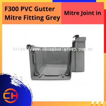 F300 PVC GUTTER MITRE FITTING GREY [MITRE JOINT IN]