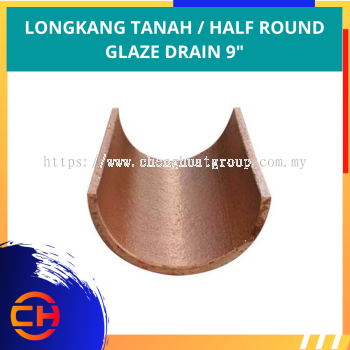 GLAZE DRAIN HALF ROUND 9"