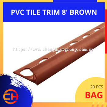 PVC TILE TRIM 8' BROWN 