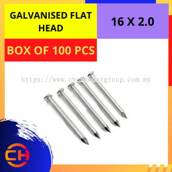 GALVANISED FLAT HEAD NAIL [16 X 2.0]