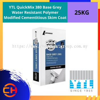 YTL Quick Mix 380 Base Grey Water Resistant Polymer Modified Cementitious Skim Coat 25KG