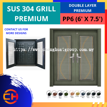 TOP SECURITY DOOR SUS 304 PREMIUM GRILL DUA LAPIS PP6 [6' X 7.5']