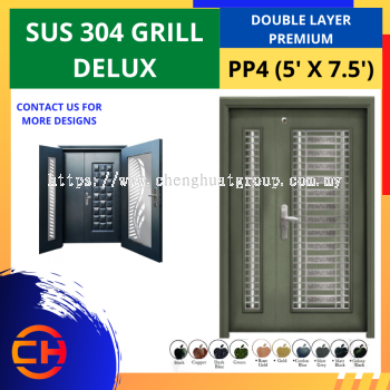 TOP SECURITY DOOR SUS 304 GRILL DELUX DUA LAPIS PREMIUM PP4 [5' X 7.5']