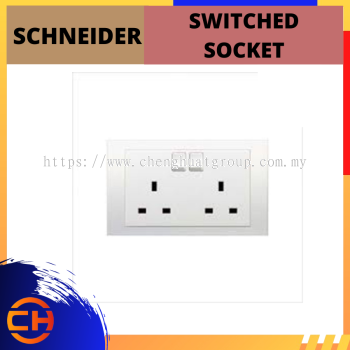 SCHNEIDER 2-GANG SWITCHED SOCKET 13A 250V