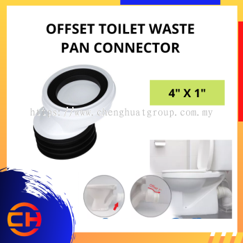 OFFSET TOILET WASTE PAN CONNECTOR [4" X 1"]