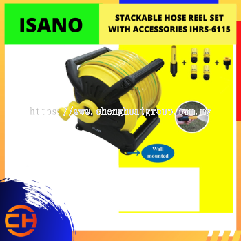 IHRS-6115 ISANO STACKABLE HOSE REEL SET  WITH ACCESSORIES [1/2" HOSE X 15M* ]