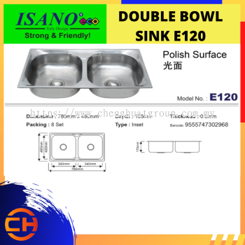 E120 ISANO ECO DOUBLE BOWL SINK