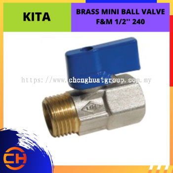 KITA BRASS MINI BALL VALVE F&M 1/2" [240]