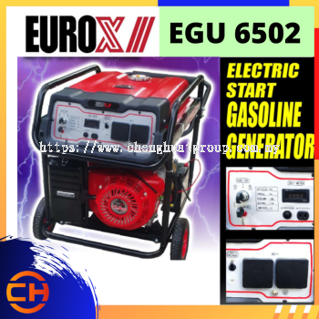 EUROX 5.5KW GASOLINE GENERATOR C/W ELECTRIC START WHEELHANDLE HEAVY DUTY [EGU 6502]