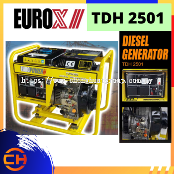 EUROX 4-STROKE DIESEL GENERATOR WITH WHEELS 2000W 3000RPM [TDH 2501]