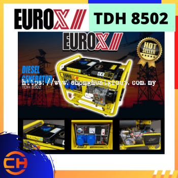 EUROX DIESEL GENERATOR OPEN TYPE 7KW ELECTRIC STARTER TDH-8502 4-stroke 70000W 3000RPM RECOIL & BATTERY STARTER