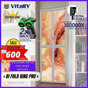 VITALLY BI FOLD KING PRO Pintu Lipat Untuk Tandas / Bifold Toilet Door, Pintu dapur , Aluminium Door, Folding Door