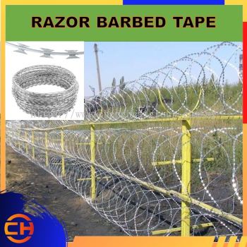 Flat Wrap Razor Barbed Tape Galvanised  500mm/ 700mm/ 1000mm Diameter