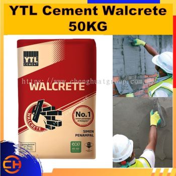 YTL (50KG) Walcrete Plastering Cement Interior Exterior Simen Plastar Strong and Durable Adhesion