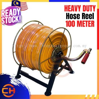 Heavy Duty Hose Reel With 100meter Pipe Roller Fit 100M 8.5MM Power Sprayer Pump Racun Plunger Pump