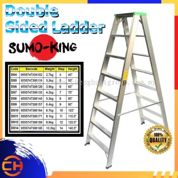 Sumo King Aluminium Double Sided Ladder - Tangga Aluminium sizes from 4 steps to 16 steps