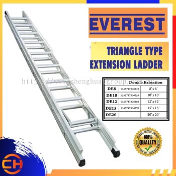 EVEREST Heavy Duty Aluminium Ladder Double Extension - Tangga Aluminium