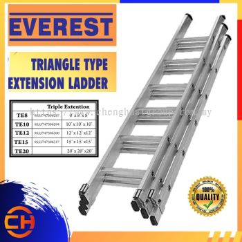 EVEREST Heavy Duty Aluminium Ladder Triple Extension - Tangga Aluminium